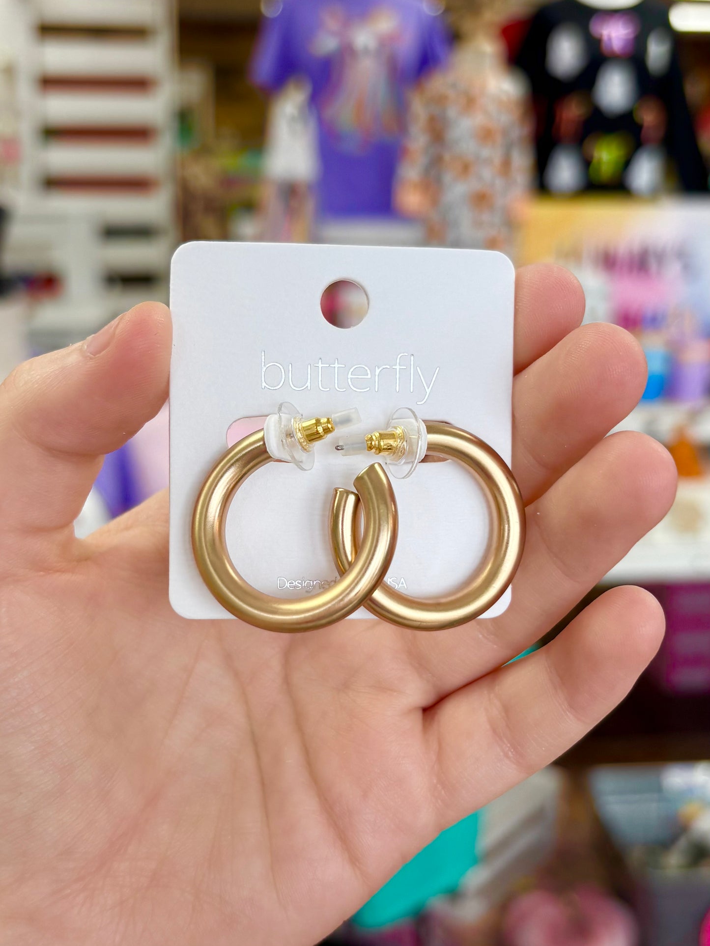KK 1 Inch Matte Gold Hoops