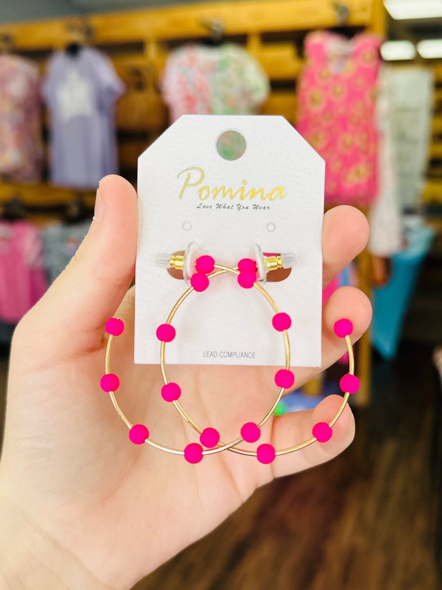 Pink And Gold Ball Hoops