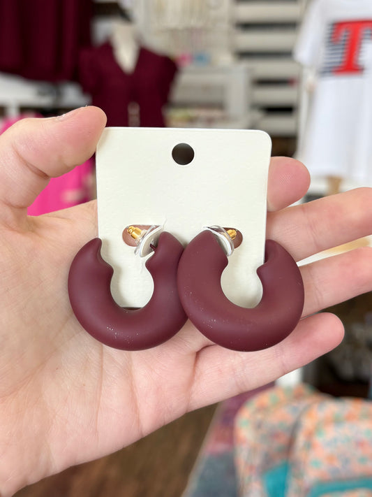 KK Small Maroon Hoops