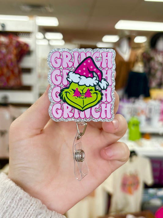 KK Pink Gr*nch Badge Reel