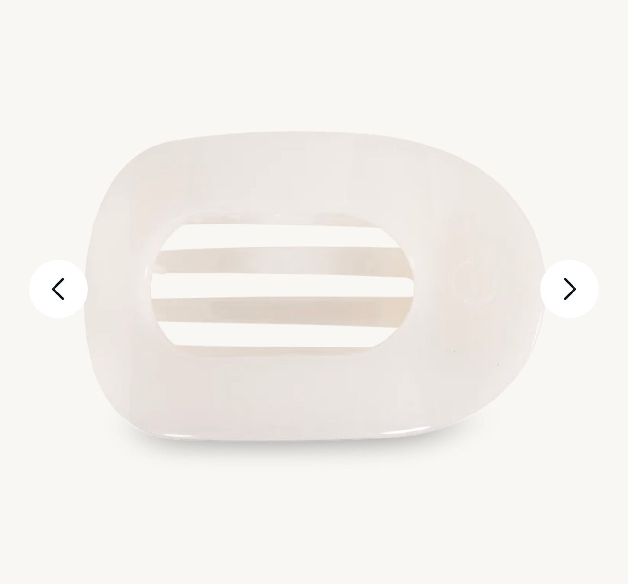 Coconut White Large Flat Round Hair Clip