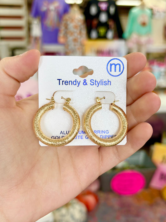 KK Small Textured Gold Hoops