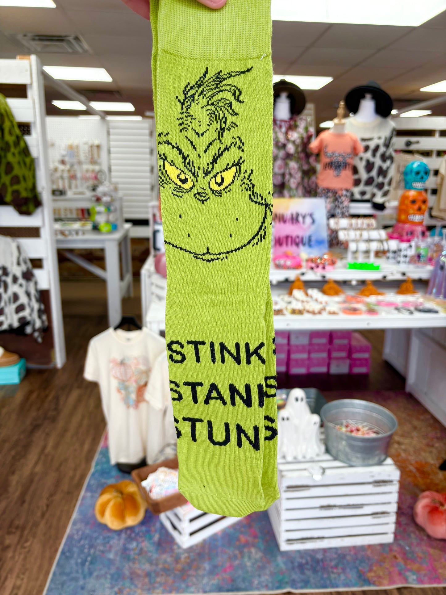 Stink Stank Stunk Gr*nch Socks