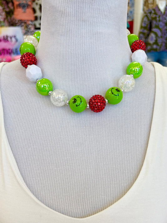 Gr*nch Beaded Necklace