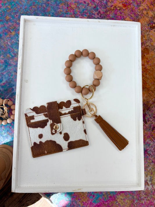 KK Brown Cow Wristlet Wallet