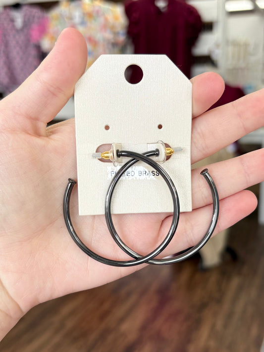 KK Large Black Hoops