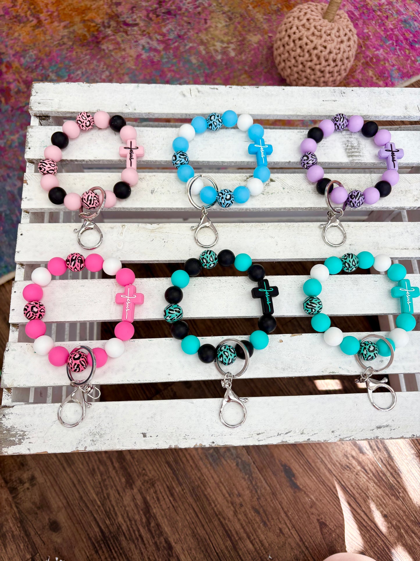 KK Faith Cross Leopard Wristlet