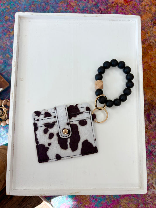 KK Black Cow Wristlet Wallet