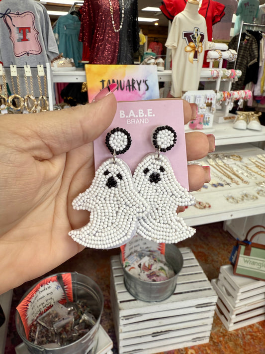 Beaded Ghost Earrings