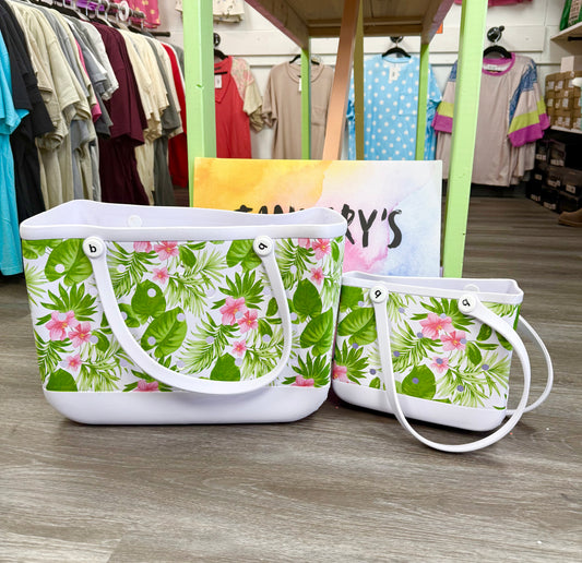 Tropical Floral Beach Tote