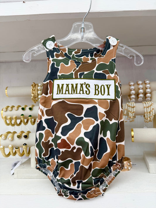 Boy’s Camo MAMA’S BOY Romper