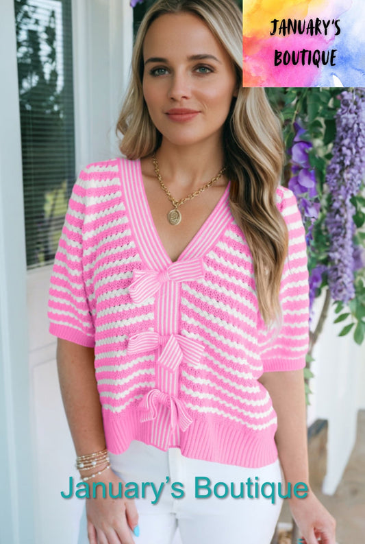 Women’s Pink Striped Sweater