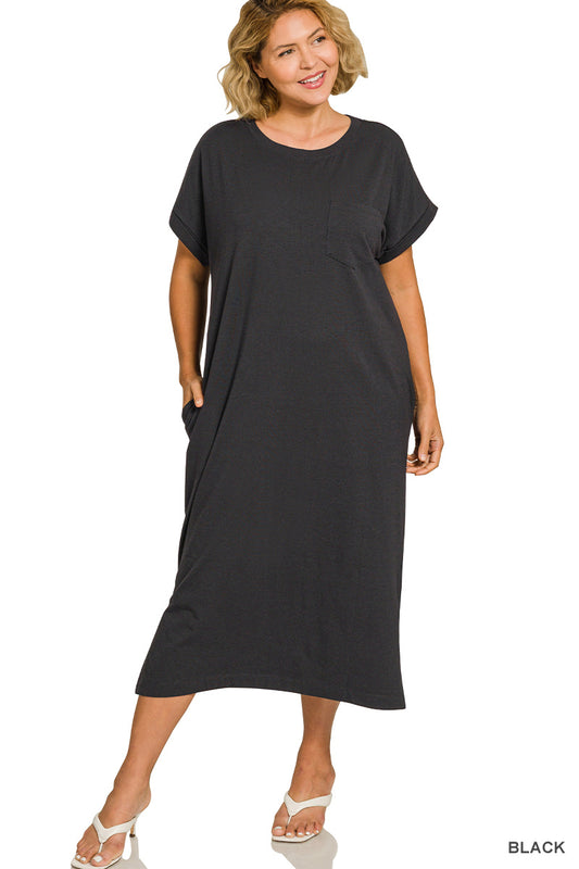Women’s Plus Black Midi Dress