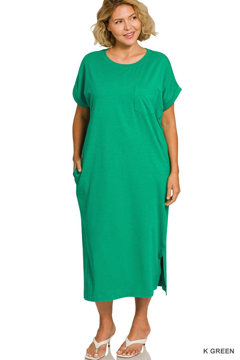 Women’s Plus Kelly Green Midi Dress