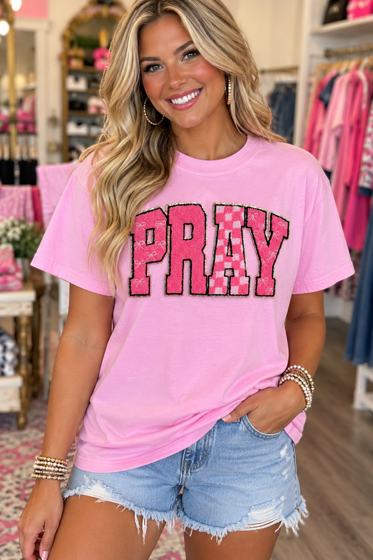 Women’s PRAY Breast Cancer Awareness Shirt