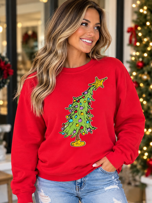 Women’s Christmas Tree Patch Sweatshirt