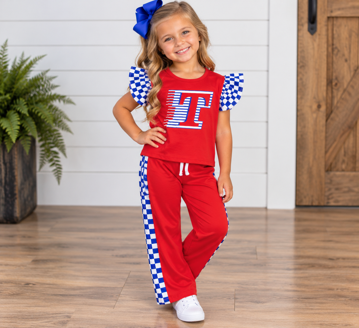 Girl’s Toombs Bulldogs Checked Pants Set