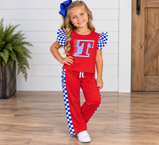 Girl’s Toombs Bulldogs Checked Pants Set