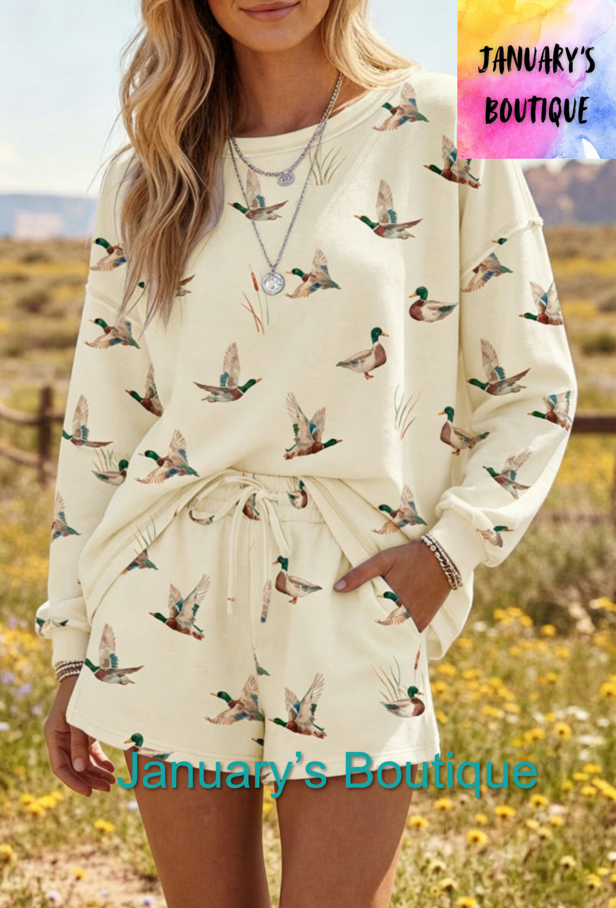 Women’s Mallard Long Sleeve Short Set