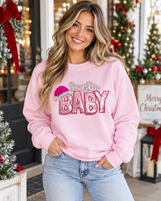Women’s Santa Baby Sequin Sweatshirt