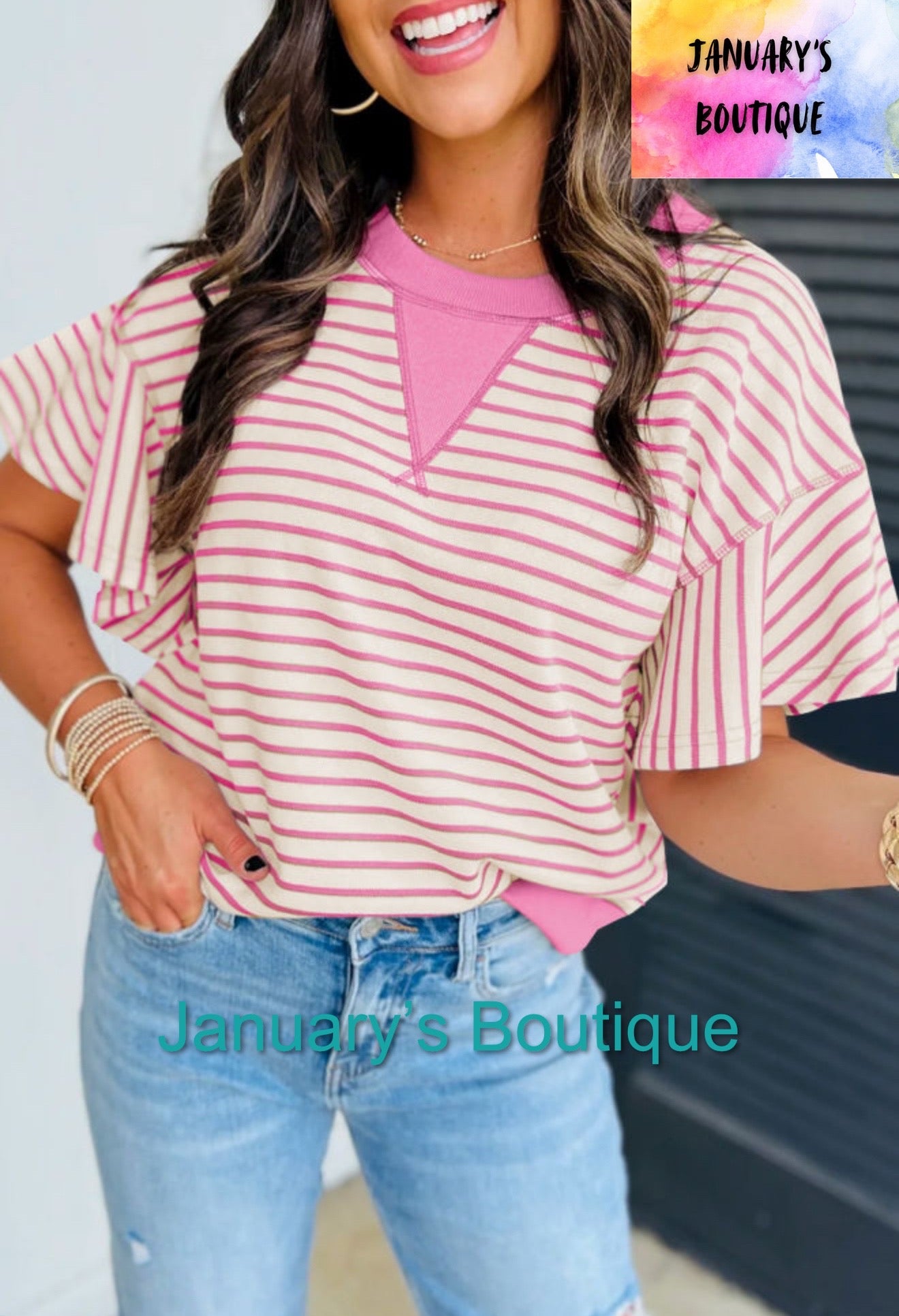 Women’s Pink Striped Top