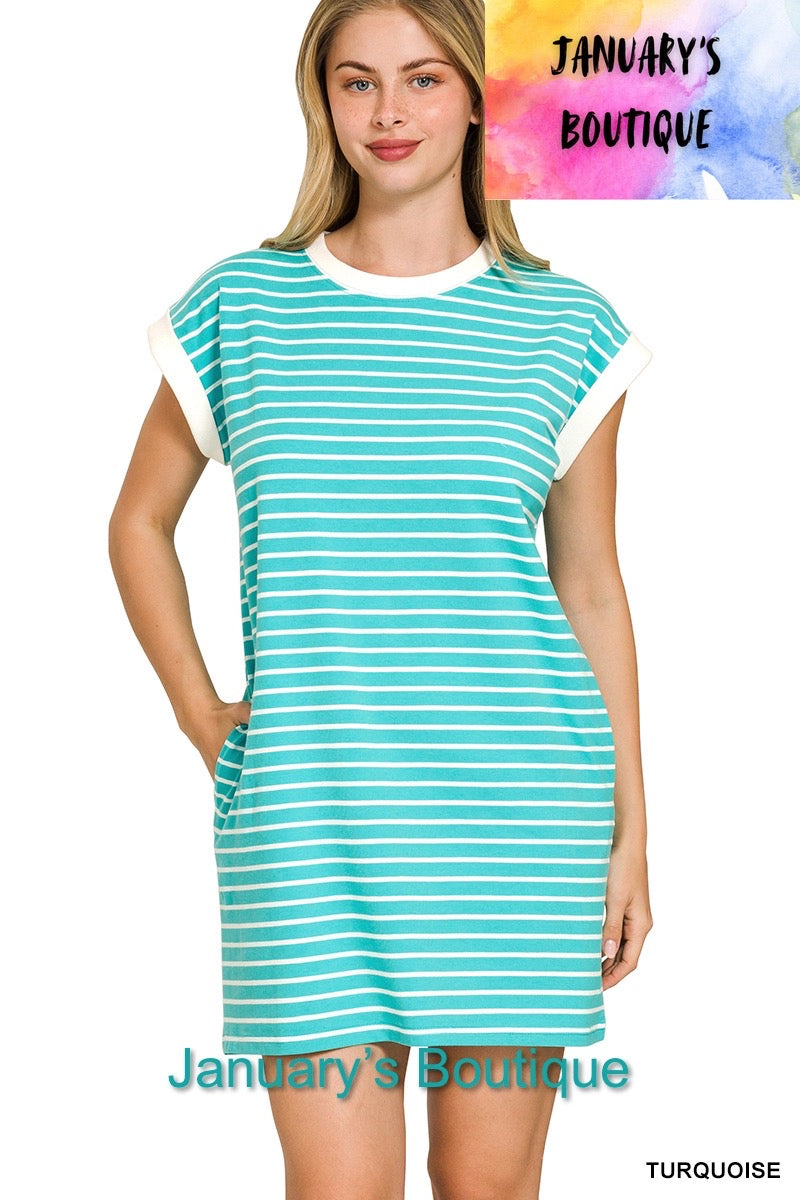 Women’s Turquoise Striped Dress