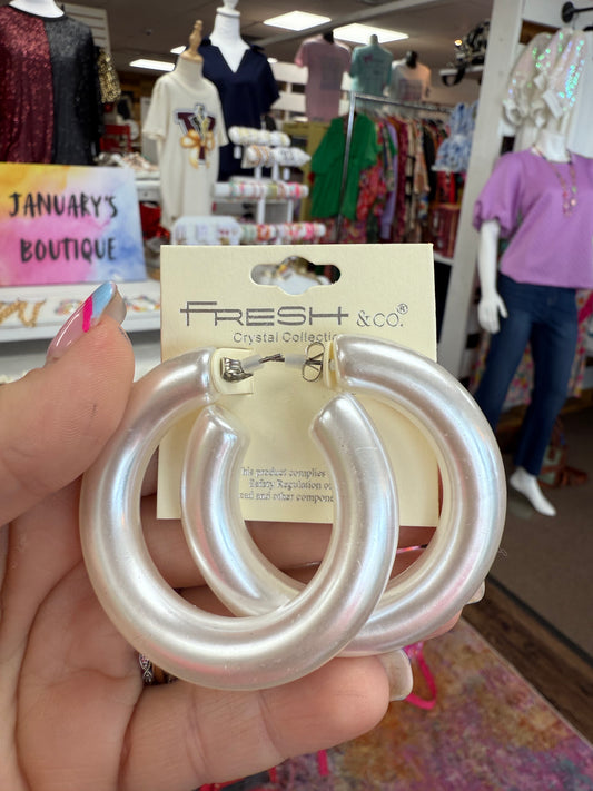 Large Pearl Hoops