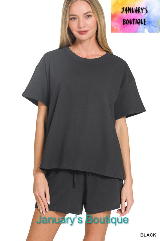 Women’s Linen Black Shorts Set