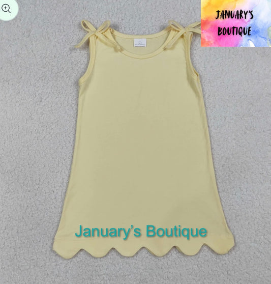 Girl’s Yellow Scalloped Dress
