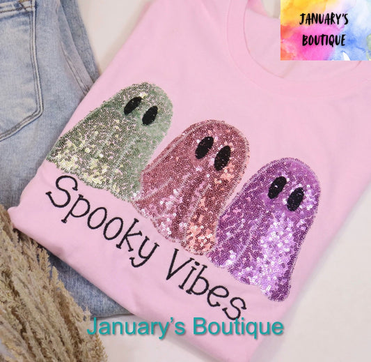 Women’s Sequin Spooky Vibes T-shirt