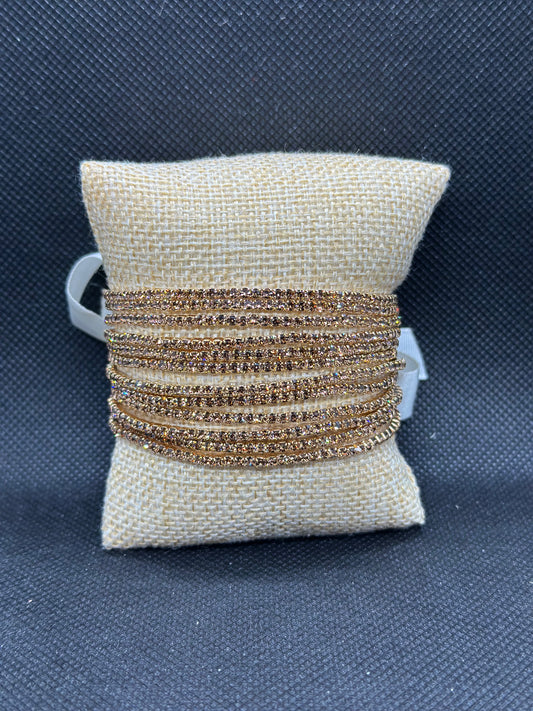 KK Gold Rhinestone Set of 12 Bracelets