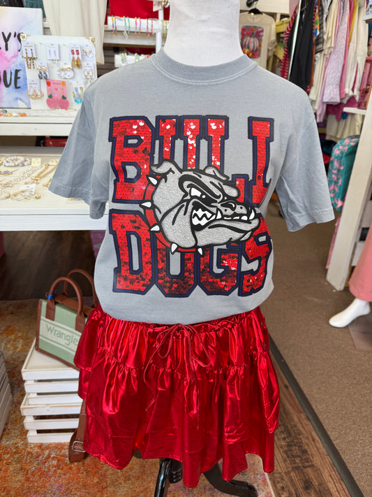 Women’s Toombs BULLDOGS Faux Sequin T-shirt