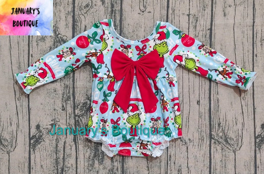 Girl’s Christmas Bow Romper