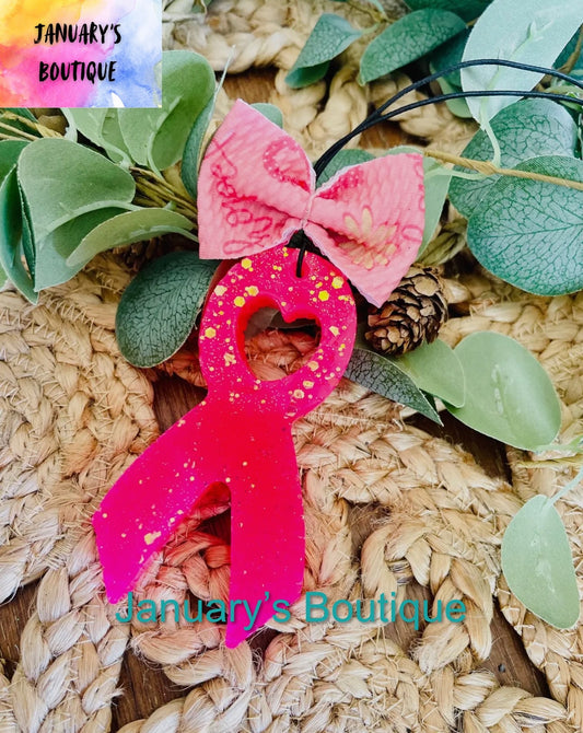 Breast Cancer Ribbon Freshie
