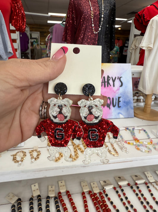 G Bulldogs Standing Earrings
