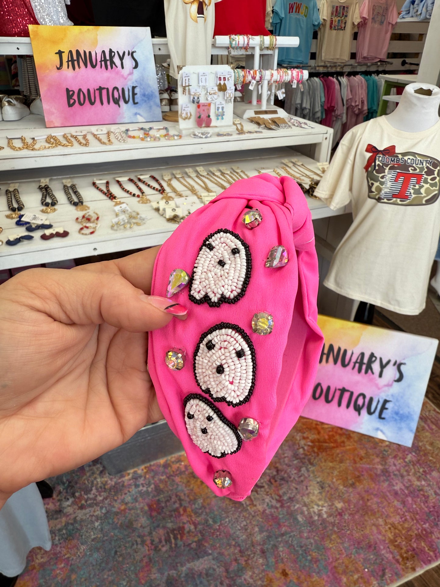 Hot Pink Ghost Headband