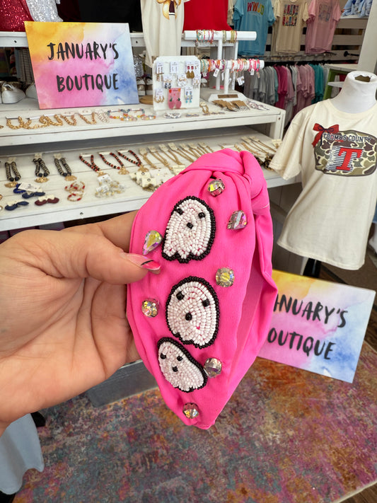 Hot Pink Ghost Headband
