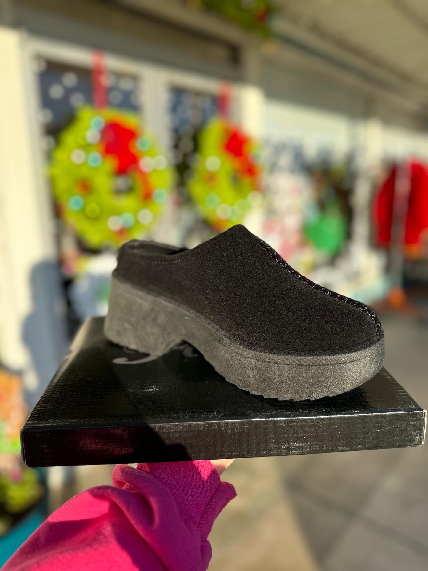 Women’s Black Suede Clogs