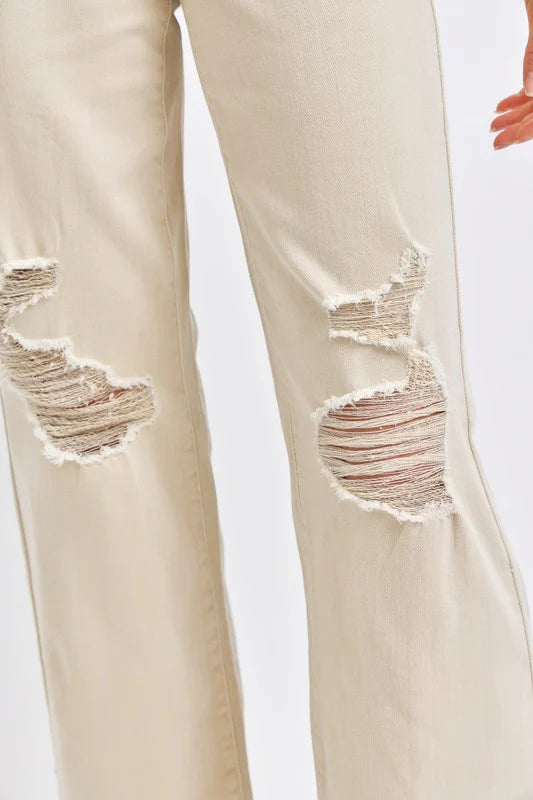 JUDY BLUE HIGH RISE 90'S DESTROYED STRAIGHT JEANS