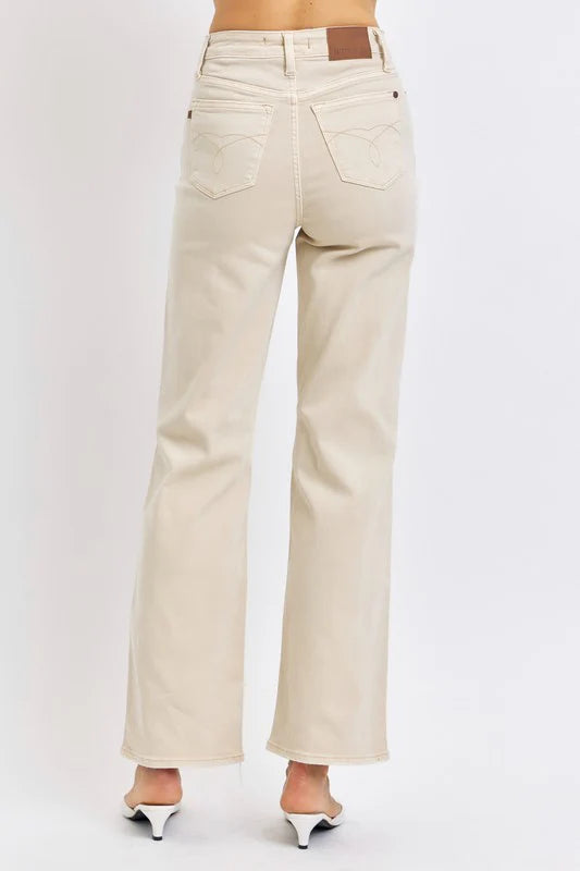 JUDY BLUE HIGH RISE 90'S DESTROYED STRAIGHT JEANS