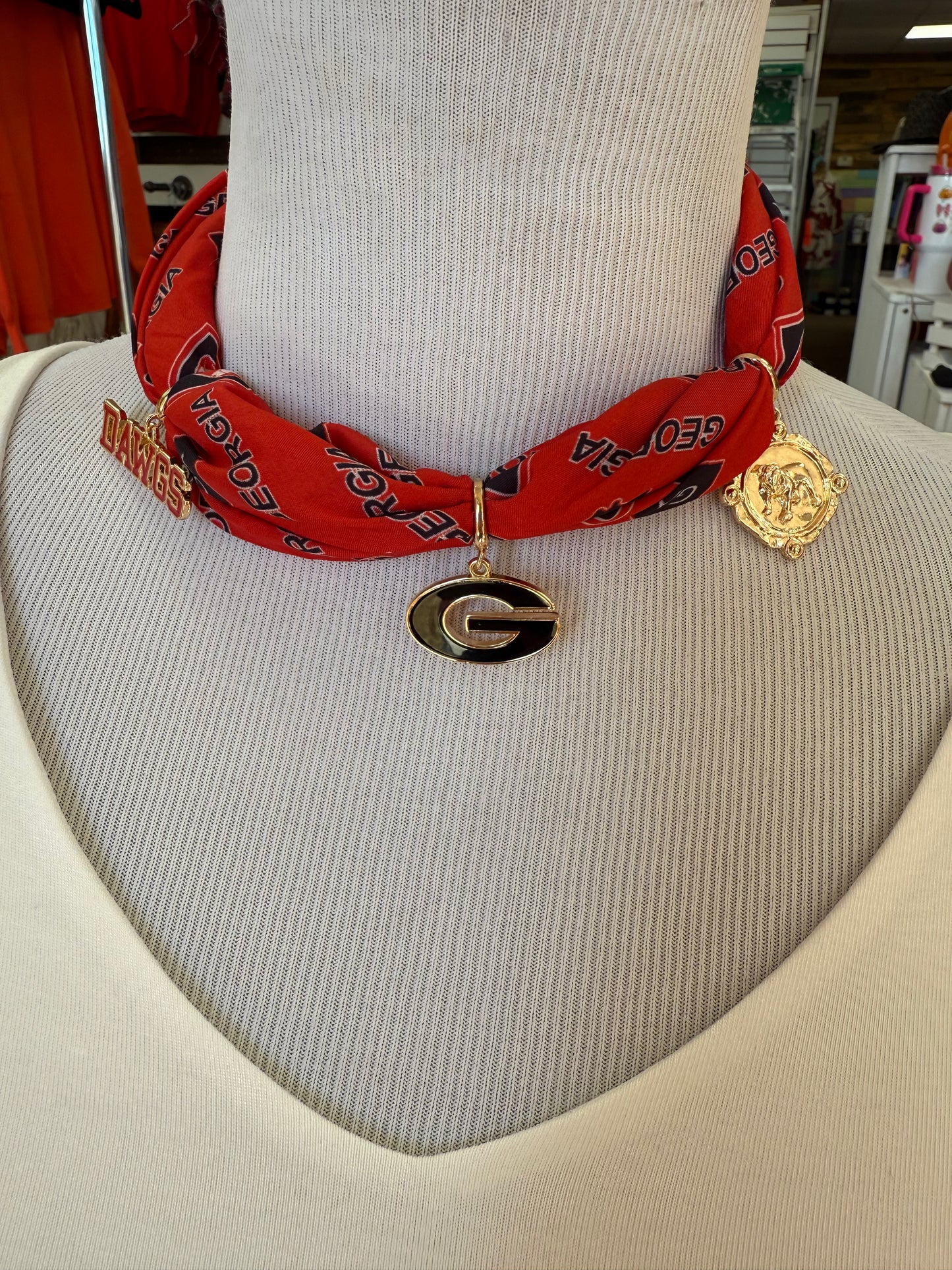 UGA Scarf Necklace
