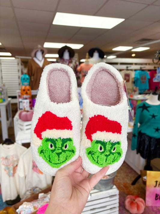 Adult Santa Grin*h Slippers