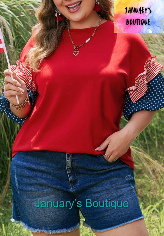 Women’s Plus Patriotic Top