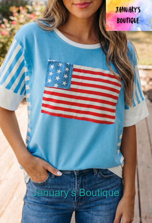 Women’s Patriotic Flag Top