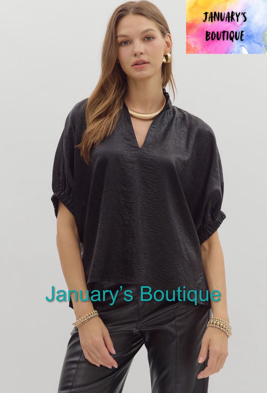 Women’s Entro Black Metallic Top