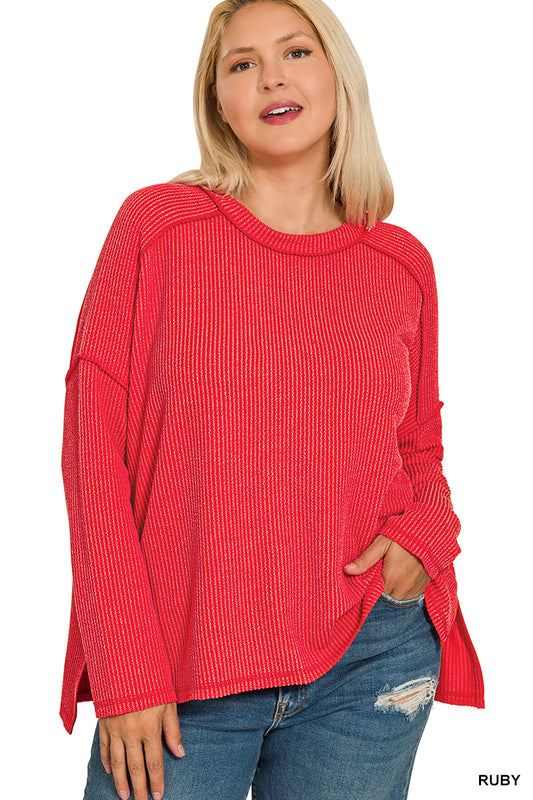 Women’s Plus Ruby Ribbed Top
