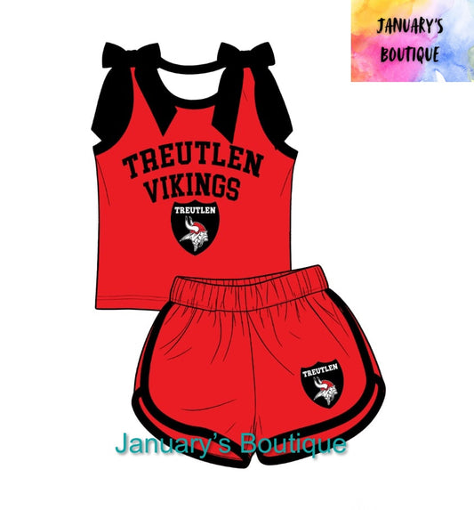 Girl’s Treutlen Vikings Shorts Set