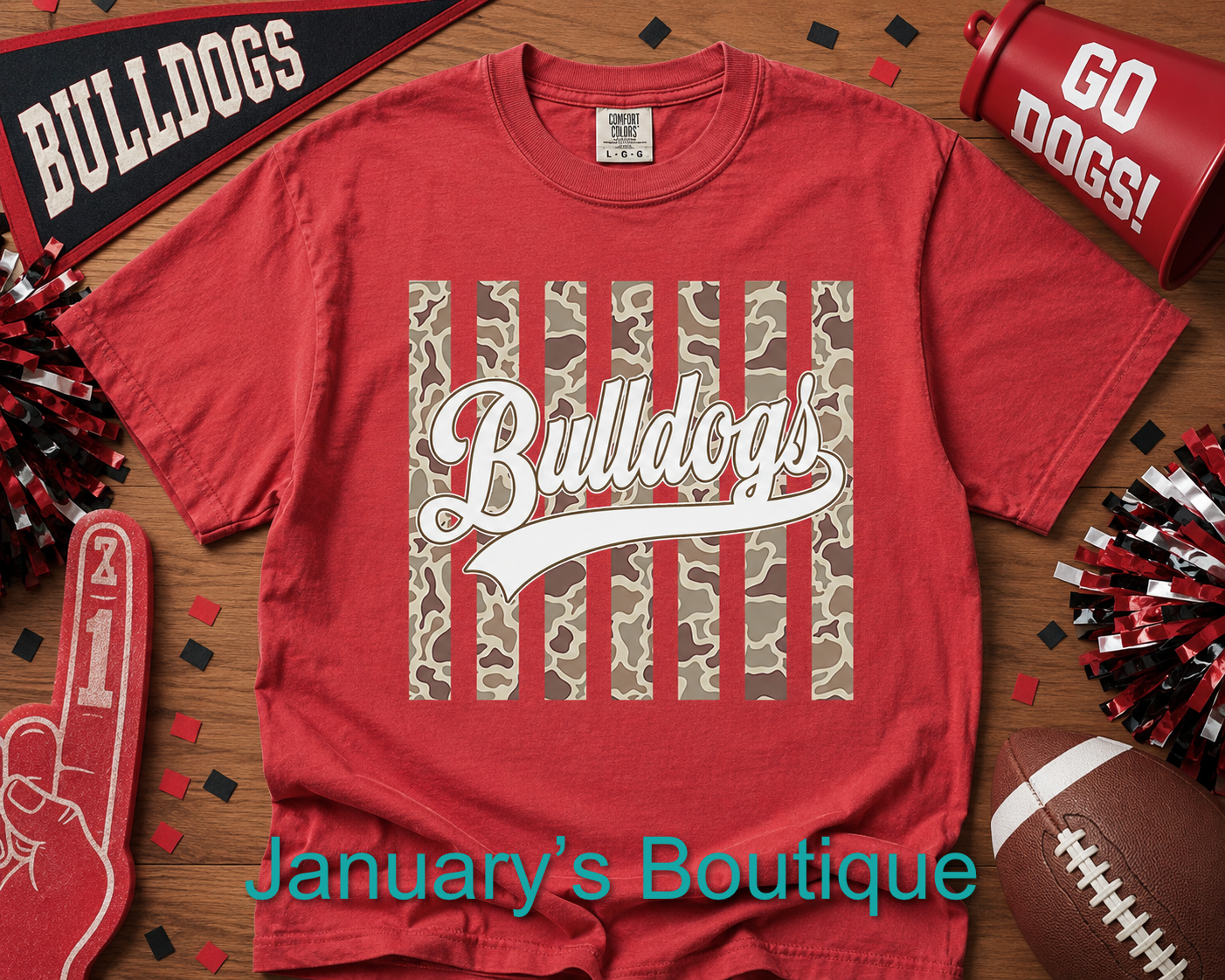 Preorder: Camo Striped Bulldogs Comfort Colors T-shirt