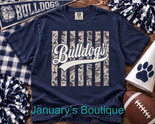 Preorder: Camo Striped Bulldogs Comfort Colors T-shirt