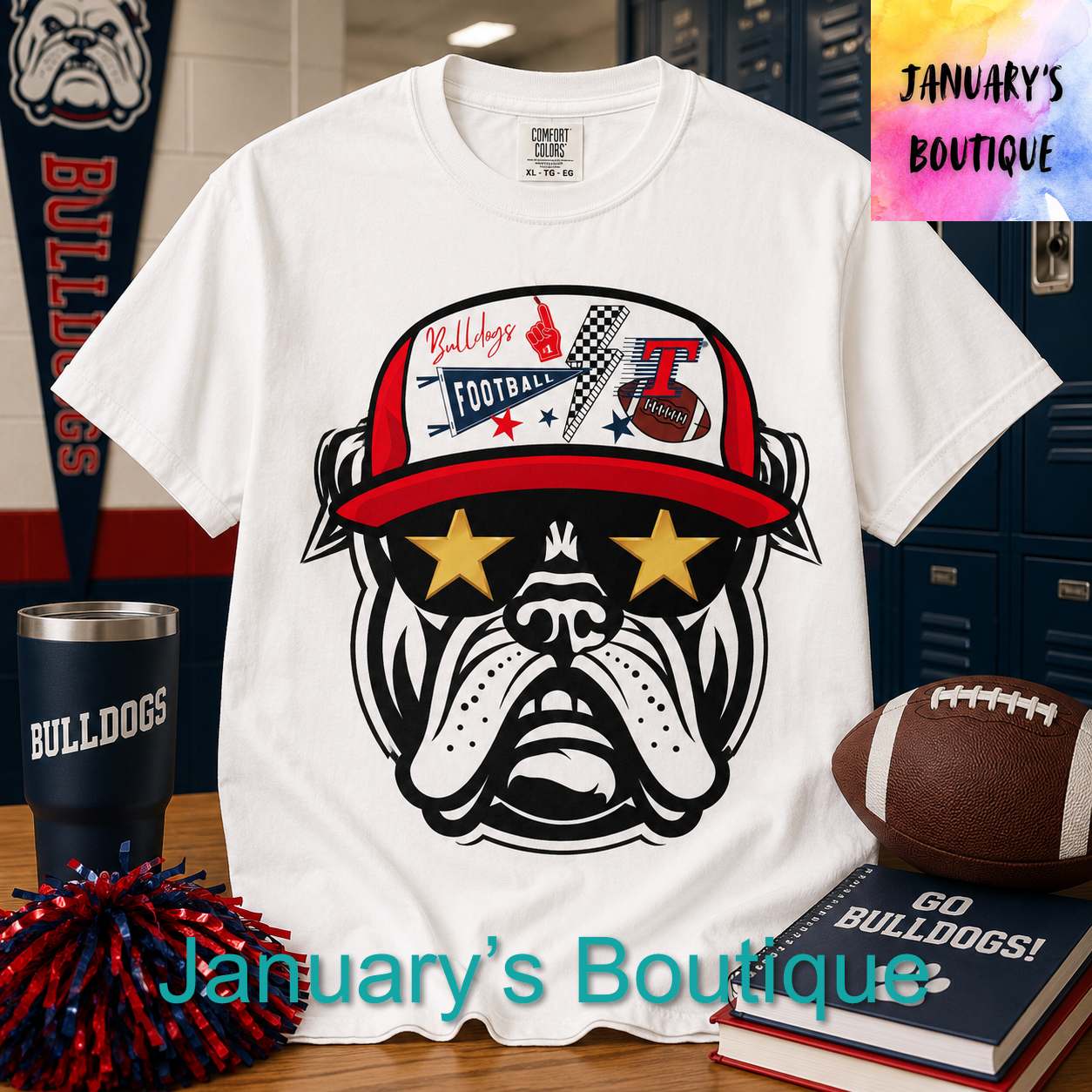 Unisex Toombs Bulldogs Comfort Color T-shirt